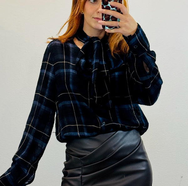 CAMICIA  CHECK CON FIOCCO