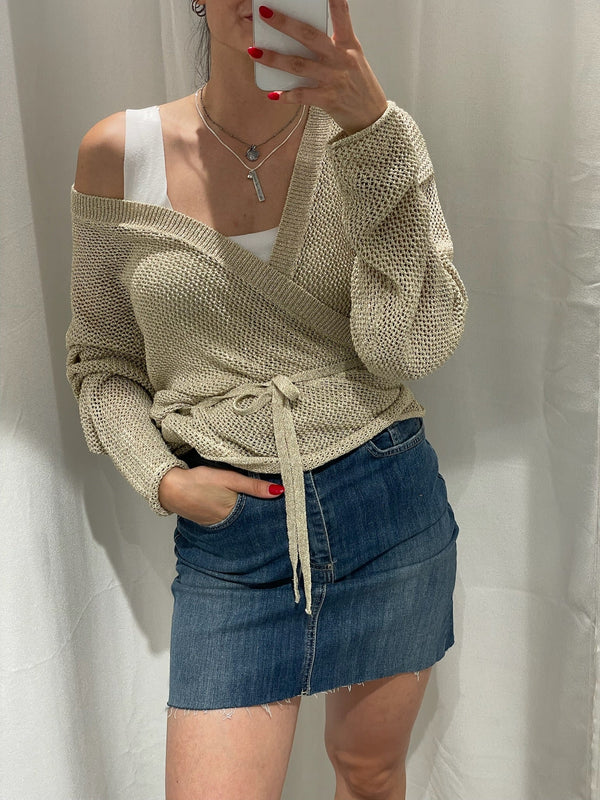 CARDIGAN LUREX  CON CINTURA