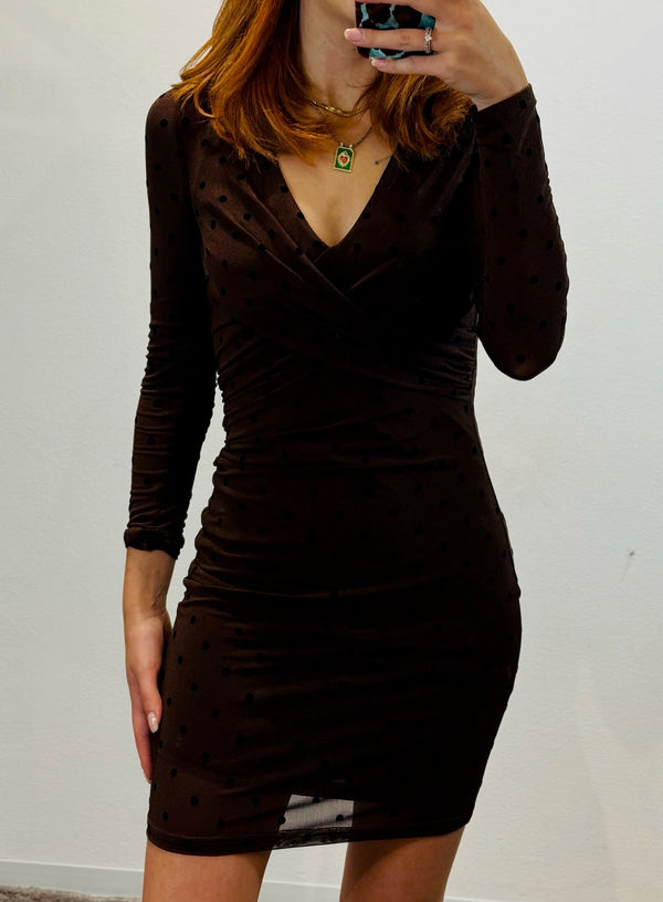 ABITO CORTO IN TULLE A POIS