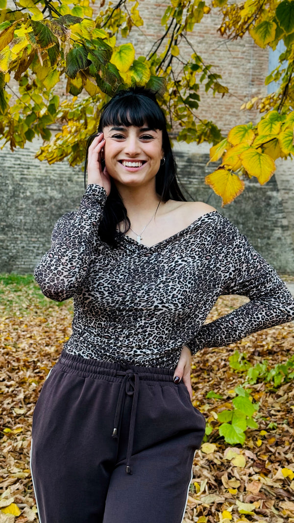 T-SHIRT INCROCIATA MACULATA