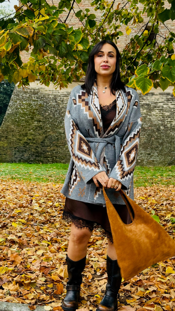 CARDIGAN FANTASIA CON FRANGE