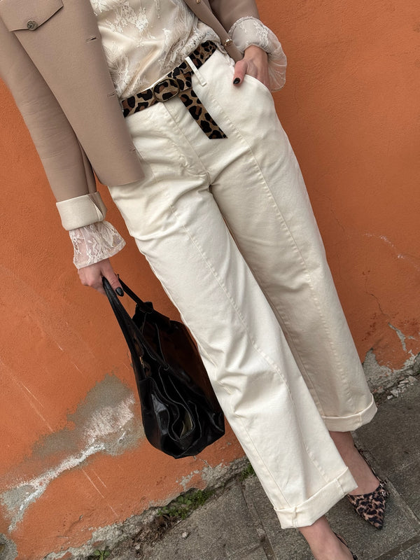 PANTALONE CON CINTURA MACULATA