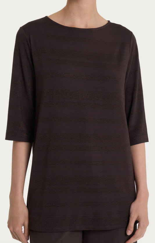 MAGLIA VISCOSA MANICA 3/4 RIGA LUREX